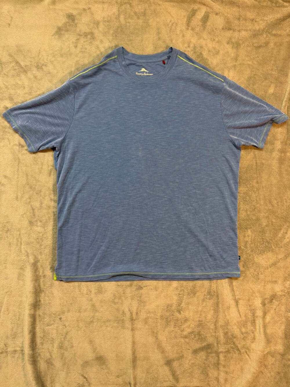 Tommy Bahama Heather Blue Short Sleeve Crewneck T-Shirt Men's Size 2XL clean